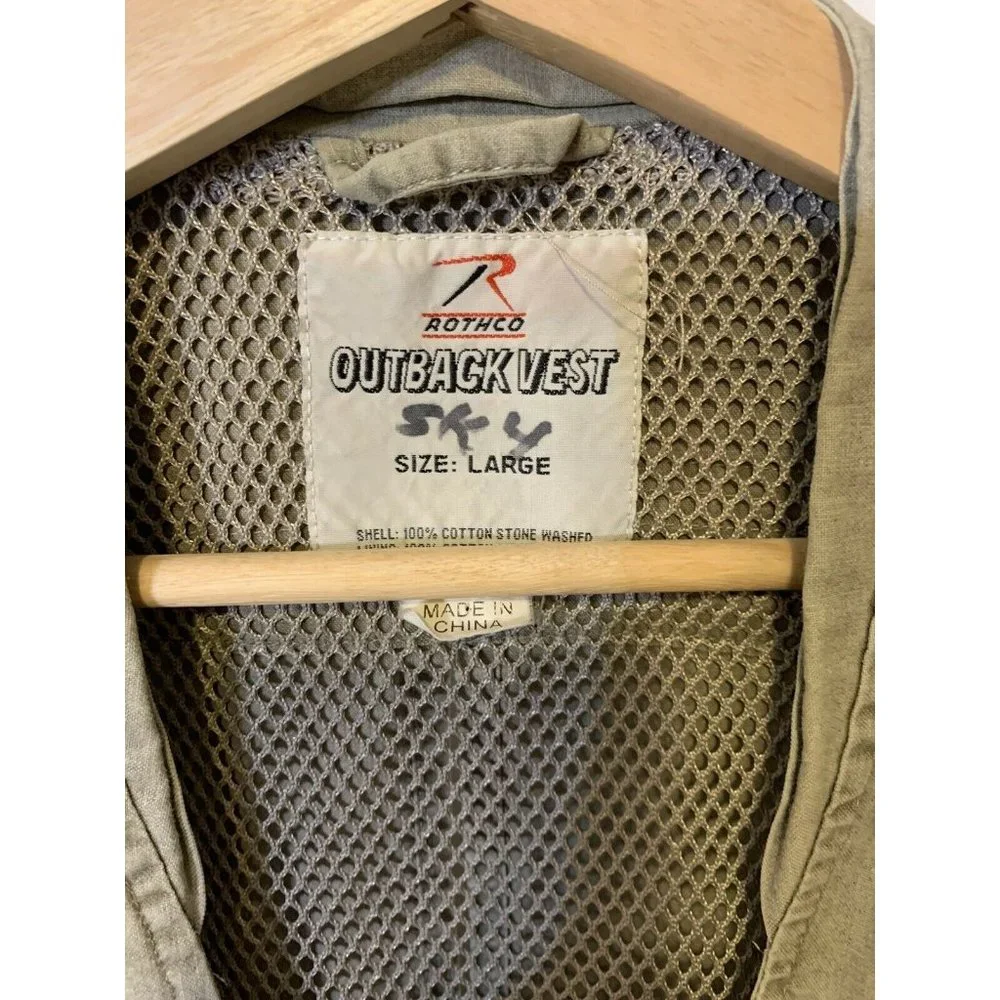 Rothco Outback Vest Sz L Travel Photo Photography Pockets Canvas Fishing Hunting